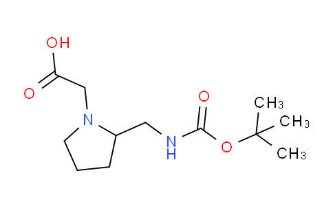 CAS No. 1353981-14-2, 2-(2-(((tert-Butoxycarbonyl)amino)methyl)pyrrolidin-1-yl)acetic acid