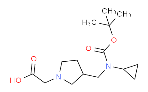 CAS No. 1353964-55-2, 2-(3-(((tert-Butoxycarbonyl)(cyclopropyl)amino)methyl)pyrrolidin-1-yl)acetic acid