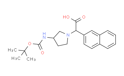 CAS No. 885275-87-6, 2-(3-((tert-Butoxycarbonyl)amino)pyrrolidin-1-yl)-2-(naphthalen-2-yl)acetic acid