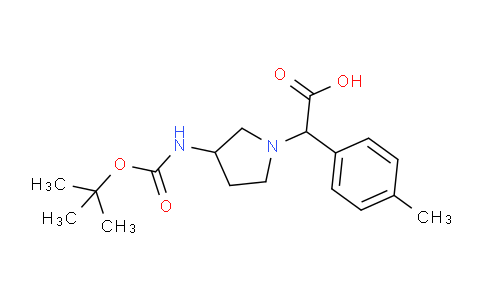 CAS No. 885276-15-3, 2-(3-((tert-Butoxycarbonyl)amino)pyrrolidin-1-yl)-2-(p-tolyl)acetic acid