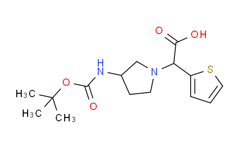 CAS No. 885276-25-5, 2-(3-((tert-Butoxycarbonyl)amino)pyrrolidin-1-yl)-2-(thiophen-2-yl)acetic acid