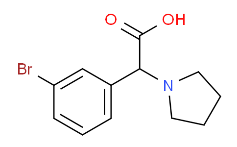 CAS No. 1218640-75-5, 2-(3-Bromophenyl)-2-(pyrrolidin-1-yl)acetic acid