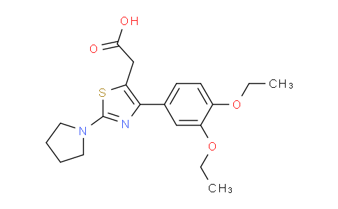 CAS No. 1443292-00-9, 2-(4-(3,4-Diethoxyphenyl)-2-(pyrrolidin-1-yl)thiazol-5-yl)acetic acid