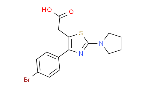 CAS No. 1443289-77-7, 2-(4-(4-Bromophenyl)-2-(pyrrolidin-1-yl)thiazol-5-yl)acetic acid