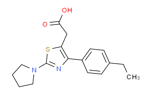 CAS No. 1443287-67-9, 2-(4-(4-Ethylphenyl)-2-(pyrrolidin-1-yl)thiazol-5-yl)acetic acid