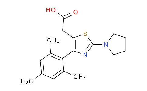 CAS No. 1443288-96-7, 2-(4-Mesityl-2-(pyrrolidin-1-yl)thiazol-5-yl)acetic acid