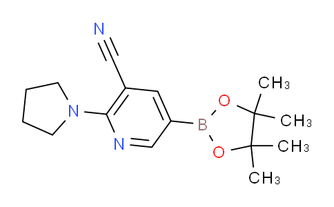 CAS No. 1356068-52-4, 2-(Pyrrolidin-1-yl)-5-(4,4,5,5-tetramethyl-1,3,2-dioxaborolan-2-yl)nicotinonitrile