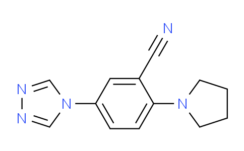 CAS No. 1269354-97-3, 2-(Pyrrolidin-1-yl)-5-(4H-1,2,4-triazol-4-yl)benzonitrile