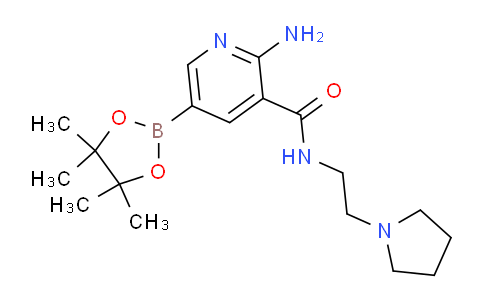 CAS No. 947249-43-6, 2-Amino-N-(2-(pyrrolidin-1-yl)ethyl)-5-(4,4,5,5-tetramethyl-1,3,2-dioxaborolan-2-yl)nicotinamide