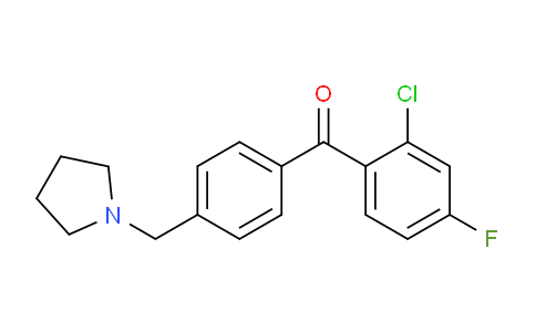 CAS No. 898776-73-3, 2-Chloro-4-fluoro-4'-pyrrolidinomethyl benzophenone