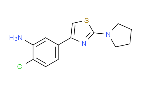 CAS No. 1443288-09-2, 2-Chloro-5-(2-(pyrrolidin-1-yl)thiazol-4-yl)aniline