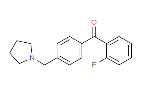 CAS No. 898776-63-1, 2-Fluoro-4'-pyrrolidinomethyl benzophenone