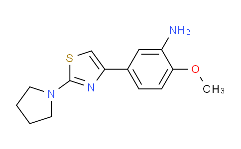 CAS No. 1443290-16-1, 2-Methoxy-5-(2-(pyrrolidin-1-yl)thiazol-4-yl)aniline