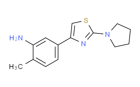 CAS No. 1443288-02-5, 2-Methyl-5-(2-(pyrrolidin-1-yl)thiazol-4-yl)aniline