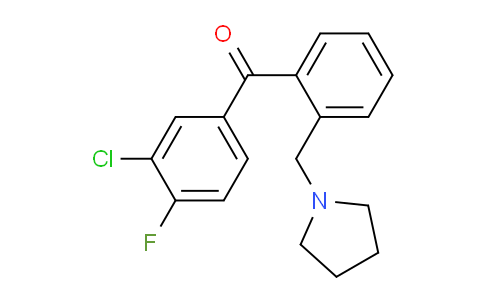 CAS No. 898774-73-7, 3'-Chloro-4'-fluoro-2-pyrrolidinomethyl benzophenone