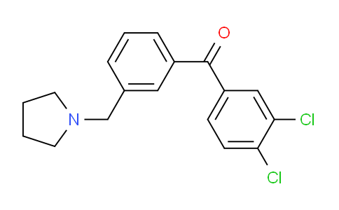 CAS No. 898770-82-6, 3,4-Dichloro-3'-pyrrolidinomethyl benzophenone