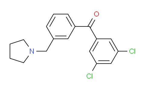 CAS No. 898770-84-8, 3,5-Dichloro-3'-pyrrolidinomethyl benzophenone