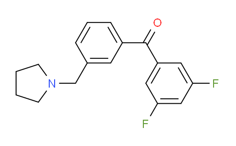 CAS No. 898770-90-6, 3,5-Difluoro-3'-pyrrolidinomethyl benzophenone