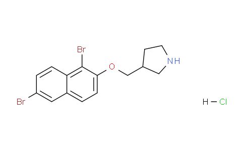 CAS No. 1220029-42-4, 3-(((1,6-Dibromonaphthalen-2-yl)oxy)methyl)pyrrolidine hydrochloride