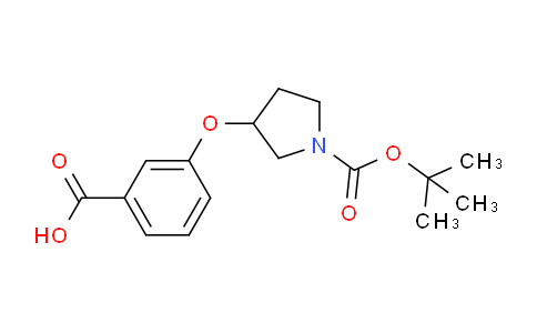 CAS No. 250681-87-9, 3-((1-(tert-Butoxycarbonyl)pyrrolidin-3-yl)oxy)benzoic acid