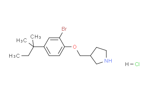 CAS No. 1220030-70-5, 3-((2-Bromo-4-(tert-pentyl)phenoxy)methyl)pyrrolidine hydrochloride
