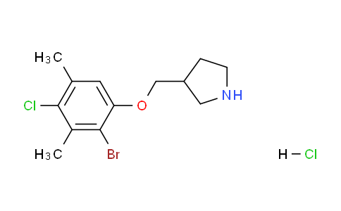 CAS No. 1220028-90-9, 3-((2-Bromo-4-chloro-3,5-dimethylphenoxy)methyl)pyrrolidine hydrochloride