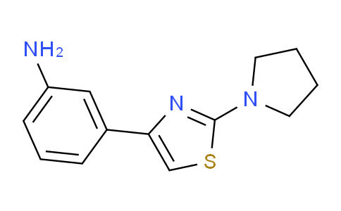 CAS No. 1193078-21-5, 3-(2-(Pyrrolidin-1-yl)thiazol-4-yl)aniline