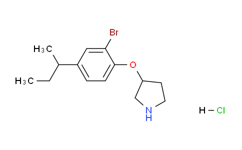 CAS No. 1219972-45-8, 3-(2-Bromo-4-(sec-butyl)phenoxy)pyrrolidine hydrochloride