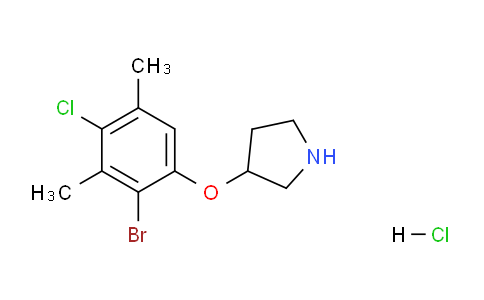 CAS No. 1220018-00-7, 3-(2-Bromo-4-chloro-3,5-dimethylphenoxy)pyrrolidine hydrochloride