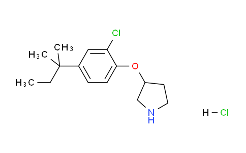 CAS No. 1220032-89-2, 3-(2-Chloro-4-(tert-pentyl)phenoxy)pyrrolidine hydrochloride
