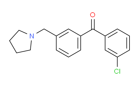 CAS No. 898770-22-4, 3-Chloro-3'-pyrrolidinomethyl benzophenone