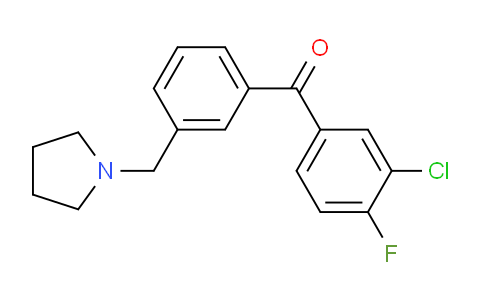 CAS No. 898770-56-4, 3-Chloro-4-fluoro-3'-pyrrolidinomethyl benzophenone