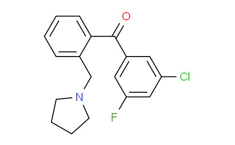 CAS No. 898774-89-5, 3-Chloro-5-fluoro-2'-pyrrolidinomethyl benzophenone