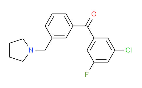 CAS No. 898770-72-4, 3-Chloro-5-fluoro-3'-pyrrolidinomethyl benzophenone