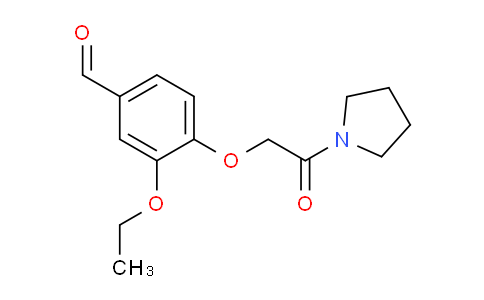 CAS No. 713503-37-8, 3-Ethoxy-4-(2-oxo-2-(pyrrolidin-1-yl)ethoxy)benzaldehyde