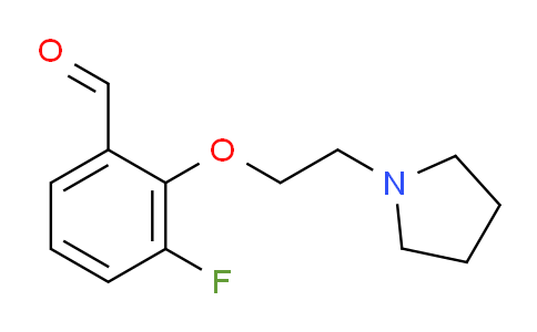 CAS No. 1216163-17-5, 3-Fluoro-2-(2-(pyrrolidin-1-yl)ethoxy)benzaldehyde