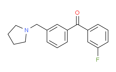CAS No. 898770-28-0, 3-Fluoro-3'-pyrrolidinomethyl benzophenone