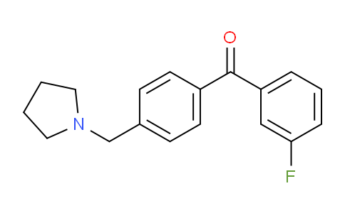 CAS No. 898776-35-7, 3-Fluoro-4'-pyrrolidinomethyl benzophenone