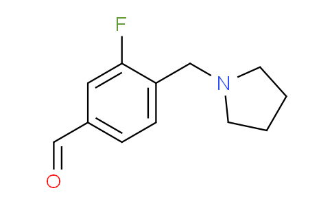 CAS No. 1443353-89-6, 3-Fluoro-4-(pyrrolidin-1-ylmethyl)benzaldehyde
