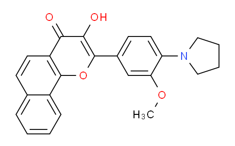 CAS No. 1353224-61-9, 3-Hydroxy-2-[3-methoxy-4-(pyrrolidin-1-yl)phenyl]benzo[h]chromen-4-one