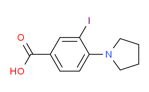 CAS No. 1131588-16-3, 3-Iodo-4-(pyrrolidin-1-yl)benzoic acid