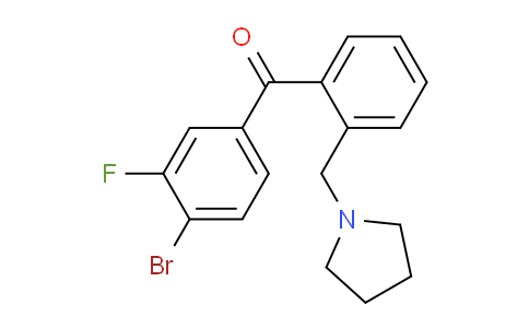 CAS No. 898774-69-1, 4'-Bromo-3'-fluoro-2-pyrrolidinomethyl benzophenone
