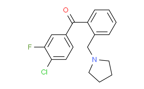 CAS No. 898774-71-5, 4'-Chloro-3'-fluoro-2-pyrrolidinomethyl benzophenone