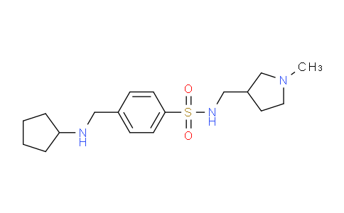 CAS No. 1336912-22-1, 4-((Cyclopentylamino)methyl)-N-((1-methylpyrrolidin-3-yl)methyl)benzenesulfonamide