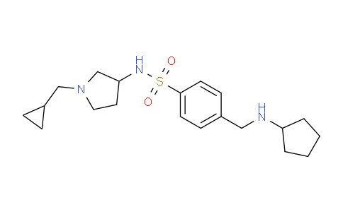 CAS No. 1336912-44-7, 4-((Cyclopentylamino)methyl)-N-(1-(cyclopropylmethyl)pyrrolidin-3-yl)benzenesulfonamide