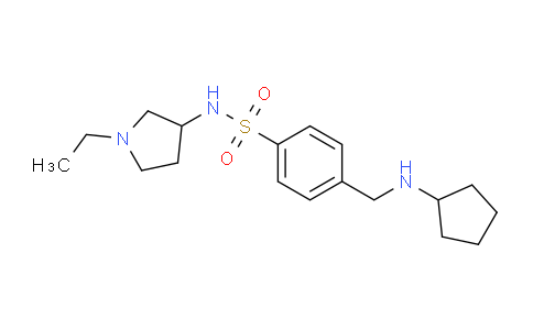 CAS No. 1336912-32-3, 4-((Cyclopentylamino)methyl)-N-(1-ethylpyrrolidin-3-yl)benzenesulfonamide