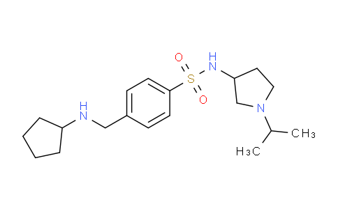CAS No. 1336912-48-1, 4-((Cyclopentylamino)methyl)-N-(1-isopropylpyrrolidin-3-yl)benzenesulfonamide