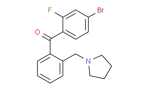 CAS No. 898774-85-1, 4-Bromo-2-fluoro-2'-pyrrolidinomethyl benzophenone