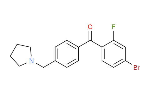 CAS No. 898776-71-1, 4-Bromo-2-fluoro-4'-pyrrolidinomethyl benzophenone