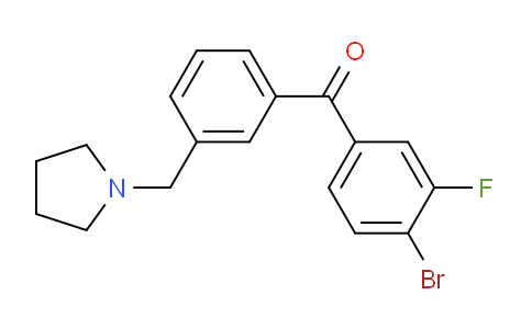 CAS No. 898770-52-0, 4-Bromo-3-fluoro-3'-pyrrolidinomethyl benzophenone